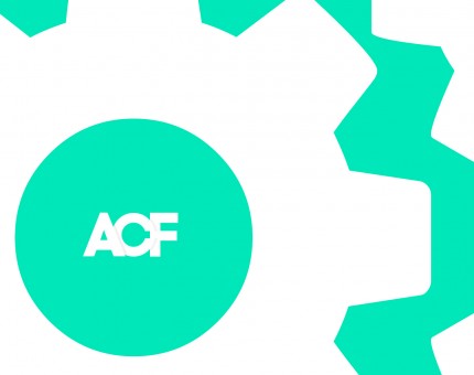 ACF logo surrounded by gears.